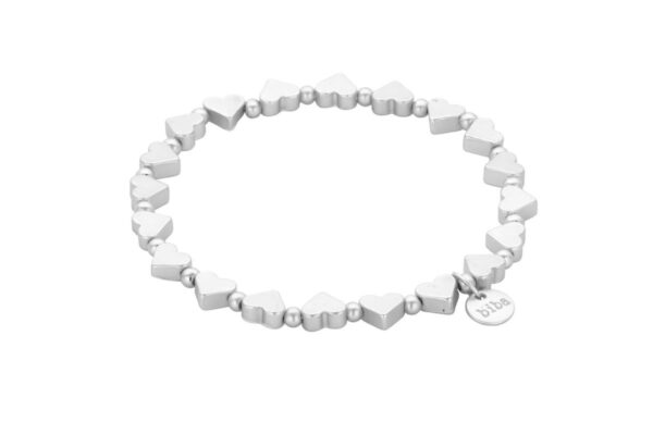 Biba Armband "Heartly" Matt Silber Anhänger Matt Silber