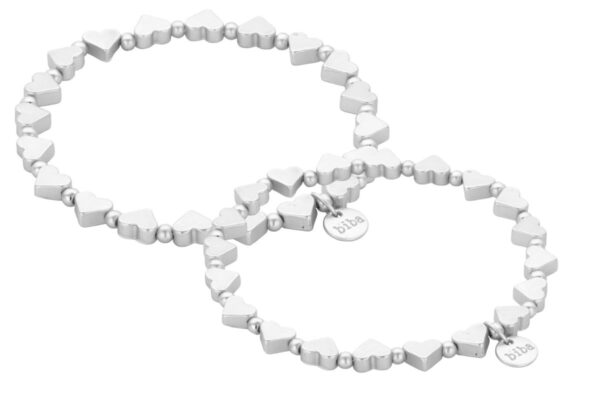 Biba Armband "Heartly" Matt Silber Anhänger Matt Silber