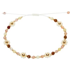 Armband H.C.A. Bloom Flower Bracelett Perlen & Blümchen Weiß Rose Gold
