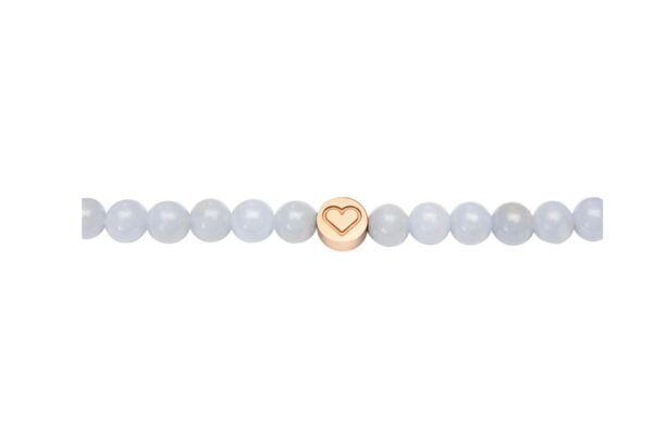 Armband H.C.A. Joyful Spirit Angelit Edelsteine Blau Rosevergoldetes Herzchen