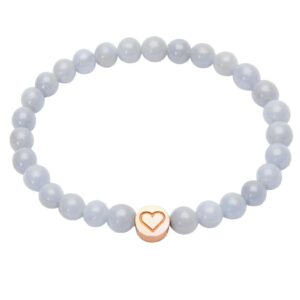 Armband H.C.A. Joyful Spirit Angelit Edelsteine Blau Rosevergoldetes Herzchen