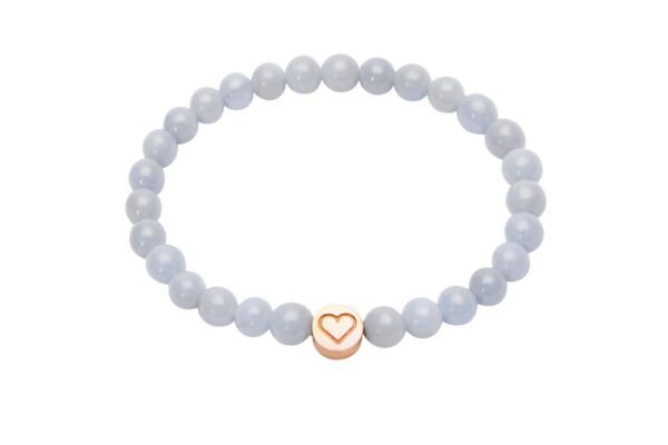 Armband H.C.A. Joyful Spirit Angelit Edelsteine Blau Rosevergoldetes Herzchen