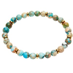Armband H.C.A. Joyful Spirit Aqua Terra Jaspis Edelsteine Vergoldete Elemente
