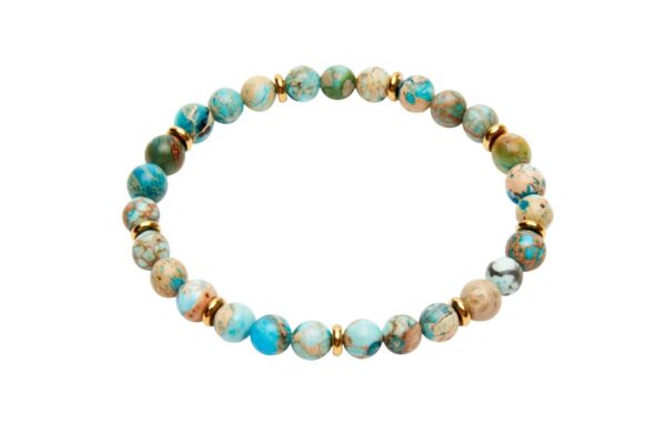 Armband H.C.A. Joyful Spirit Aqua Terra Jaspis Edelsteine Vergoldete Elemente