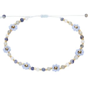 Armband H.C.A. Bloom Edelsteine mit Miyuki-Perlen Blau & Gold Elemente