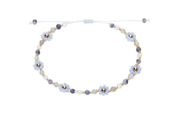 Armband H.C.A. Bloom Edelsteine mit Miyuki-Perlen Blau & Gold Elemente