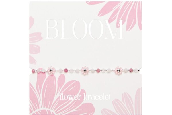 Armband H.C.A. Bloom Pink Edelsteine mit Miyuki-Perlen Rose & Silber Elemente
