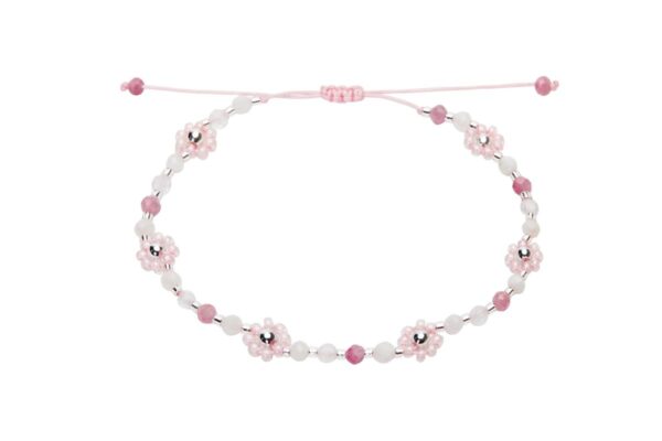 Armband H.C.A. Bloom Pink Edelsteine mit Miyuki-Perlen Rose & Silber Elemente