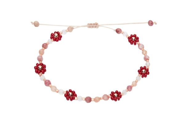 Armband H.C.A. Bloom Bordeaux Edelsteine mit Miyuki-Perlen & Rotgold Elemente
