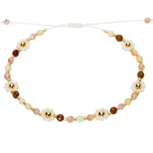 Armband H.C.A. Bloom Creme Edelsteine mit Miyuki-Perlen & Gold Elemente