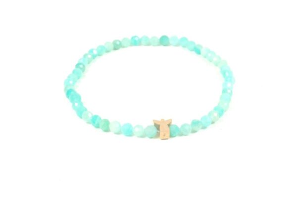 Armband H.C.A. let`s enjoy Nature Feldspat Perlen Mint Facettiert & Angel Rosevergoldet