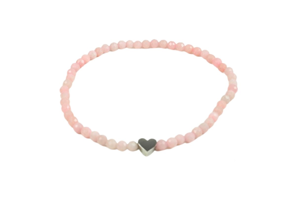 Armband H.C.A. let`s enjoy Nature Anhydrite Perlen Zartrosa Facettiert & Herzchen Silber