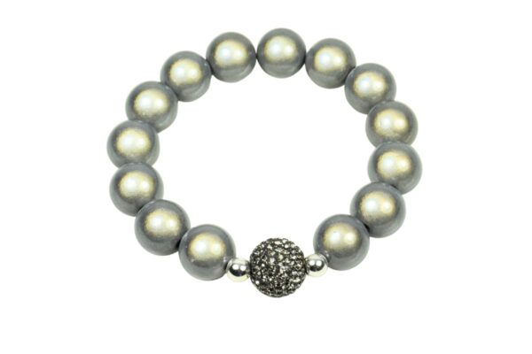 Impala Damen Armband Funky Grey One Polymer Perlen 14mm Ø & Glitzer Perle