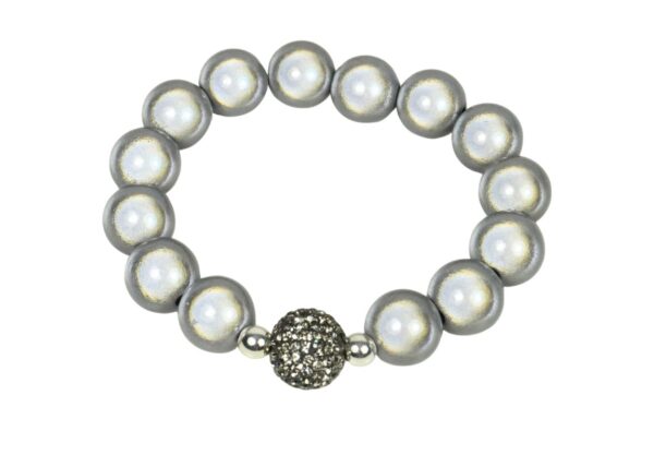 Impala Damen Armband Funky Grey One Polymer Perlen 14mm Ø & Glitzer Perle