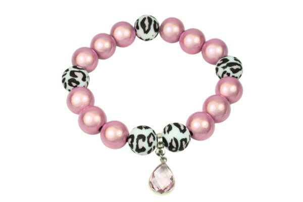 Impala Damen Armband Wonder Leo Rosa Polymer Perlen 12mm Ø & Anhänger