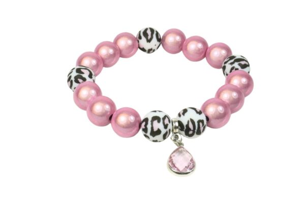 Impala Damen Armband Wonder Leo Rosa Polymer Perlen 12mm Ø & Anhänger