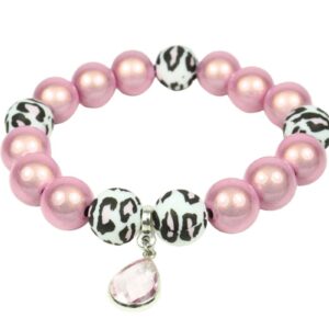 Impala Damen Armband Wonder Leo Rosa Polymer Perlen 12mm Ø & Anhänger