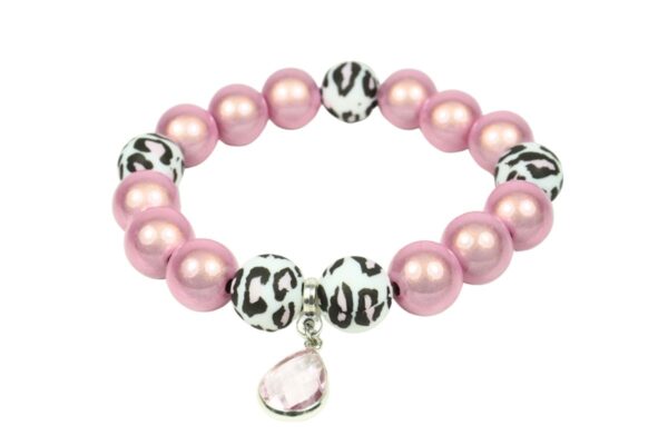 Impala Damen Armband Wonder Leo Rosa Polymer Perlen 12mm Ø & Anhänger