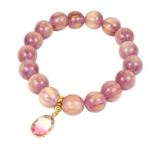Impala Damen Armband Gala Rose Polymer Perlen 12mm Ø & Anhänger