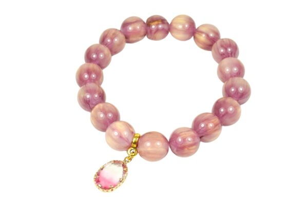 Impala Damen Armband Gala Rose Polymer Perlen 12mm Ø & Anhänger