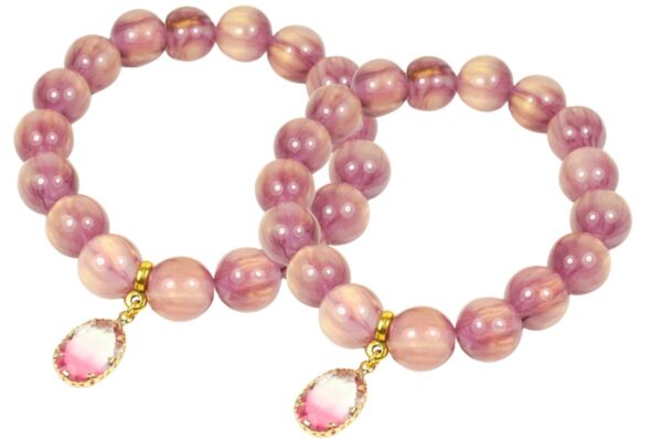 Impala Damen Armband Gala Rose Polymer Perlen 12mm Ø & Anhänger