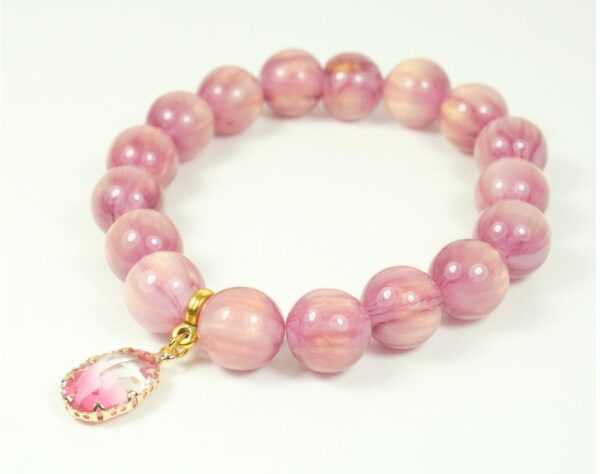 Impala Damen Armband Gala Rose Polymer Perlen 12mm Ø & Anhänger
