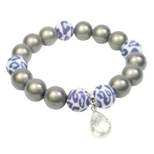 Impala Damen Armband Wonder Leo Grey Polymer Perlen 12mm Ø & Anhänger