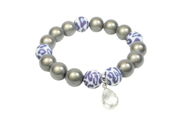 Impala Damen Armband Wonder Leo Grey Polymer Perlen 12mm Ø & Anhänger