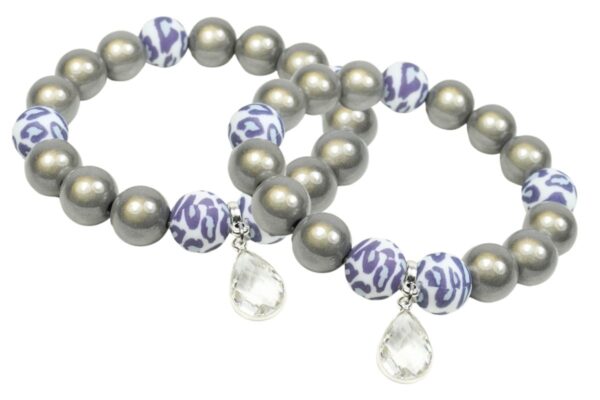 Impala Damen Armband Wonder Leo Grey Polymer Perlen 12mm Ø & Anhänger