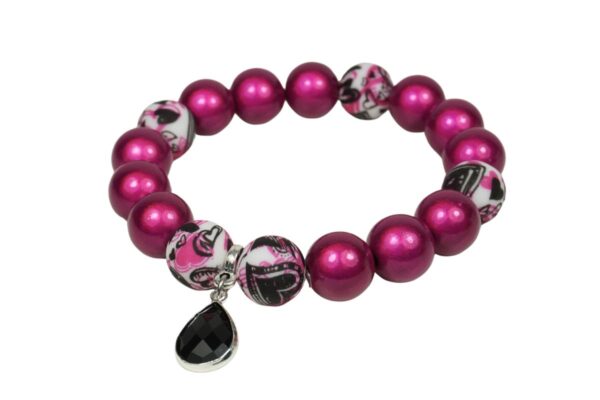 Impala Damen Armband Wonder Weinrot Polymer Perlen 12mm Ø & Anhänger