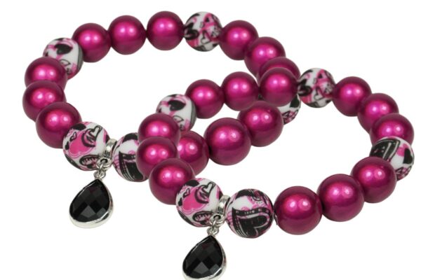 Impala Damen Armband Wonder Weinrot Polymer Perlen 12mm Ø & Anhänger