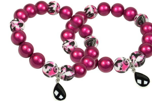 Impala Damen Armband Wonder Weinrot Polymer Perlen 12mm Ø & Anhänger