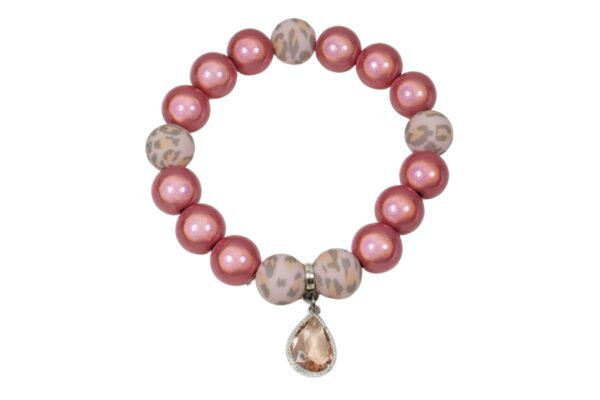Impala Damen Armband Wonder Apricot Polymer Perlen 12mm Ø & Anhänger