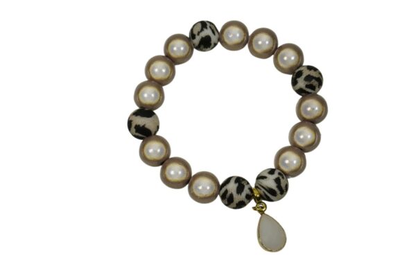 Impala Damen Armband Wonder Leo Brown Polymer Perlen 12mm Ø & Anhänger
