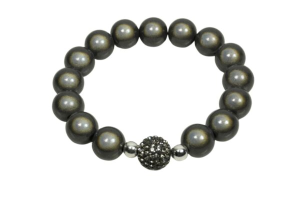Impala Damen Armband Magica Funky Grau Polymer Perlen 12mm Ø & Glitzer Perle