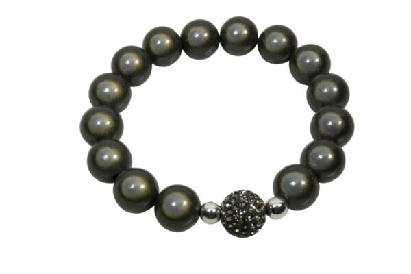 Impala Damen Armband Magica Funky Grau Polymer Perlen 12mm Ø & Glitzer Perle