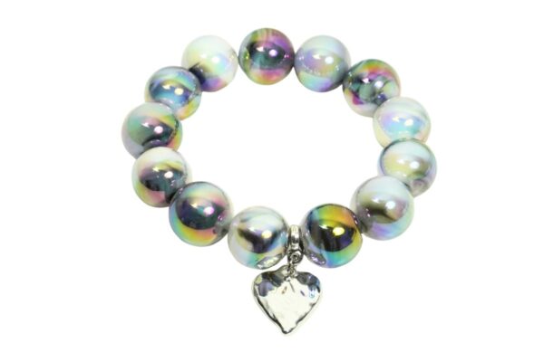 Impala Damen Armband Grande Magic Polymer Perlen 15mm Ø & Silberherz