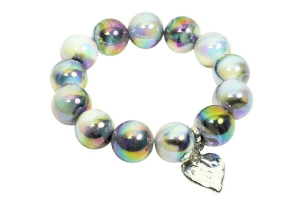 Impala Damen Armband Grande Magic Polymer Perlen 15mm Ø & Silberherz
