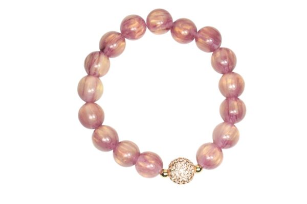 Impala Damen Armband Wenke Kunst Perlen 12mm Ø & Rosa Glitzer Perle