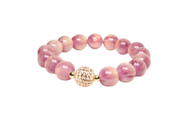 Impala Damen Armband Wenke Kunst Perlen 12mm Ø & Rosa Glitzer Perle