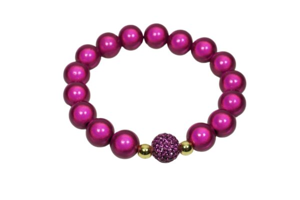Impala Damen Armband Magica Funky Rot Polymer Perlen 12mm Ø & Glitzer Perle
