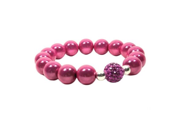 Impala Damen Armband Magica Funky Pink Polymer Perlen 12mm Ø & Glitzer Perle