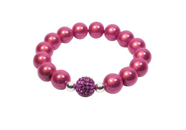 Impala Damen Armband Magica Funky Pink Polymer Perlen 12mm Ø & Glitzer Perle