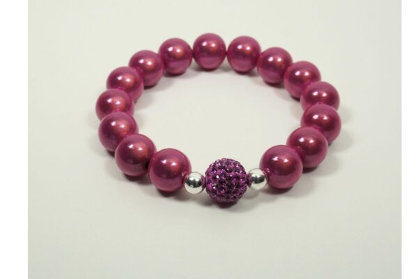 Impala Damen Armband Magica Funky Pink Polymer Perlen 12mm Ø & Glitzer Perle