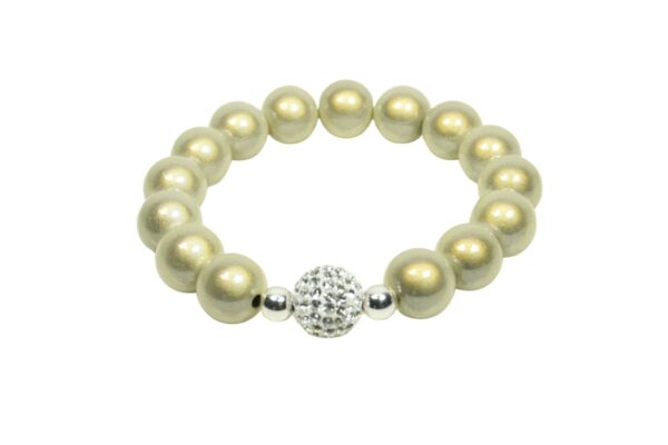 Impala Damen Armband Magica Funky Beige Polymer Perlen 12mm Ø & Glitzer Perle