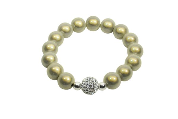 Impala Damen Armband Magica Funky Beige Polymer Perlen 12mm Ø & Glitzer Perle