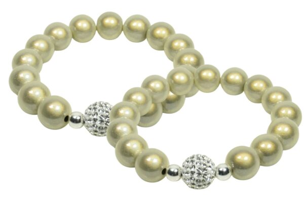 Impala Damen Armband Magica Funky Beige Polymer Perlen 12mm Ø & Glitzer Perle