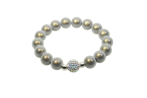Impala Damen Armband Magica Funky Silbergrau Polymer Perlen 12mm Ø & Glitzer Perle