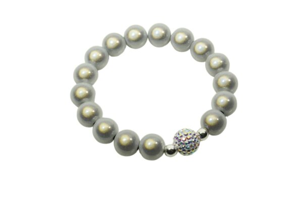 Impala Damen Armband Magica Funky Silbergrau Polymer Perlen 12mm Ø & Glitzer Perle