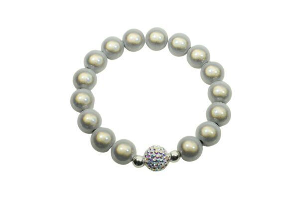 Impala Damen Armband Magica Funky Silbergrau Polymer Perlen 12mm Ø & Glitzer Perle